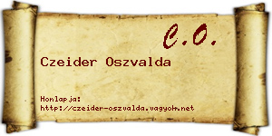 Czeider Oszvalda névjegykártya
